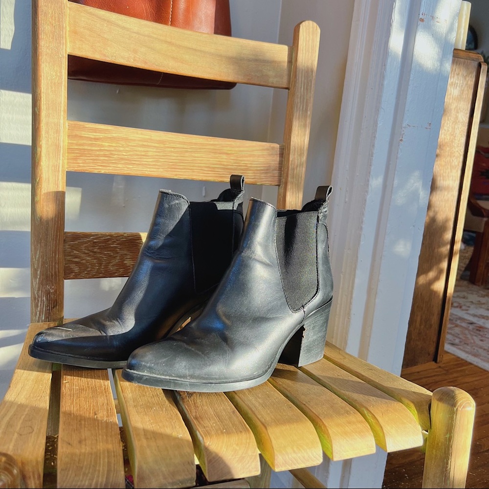 black Steve Madden ankle boots